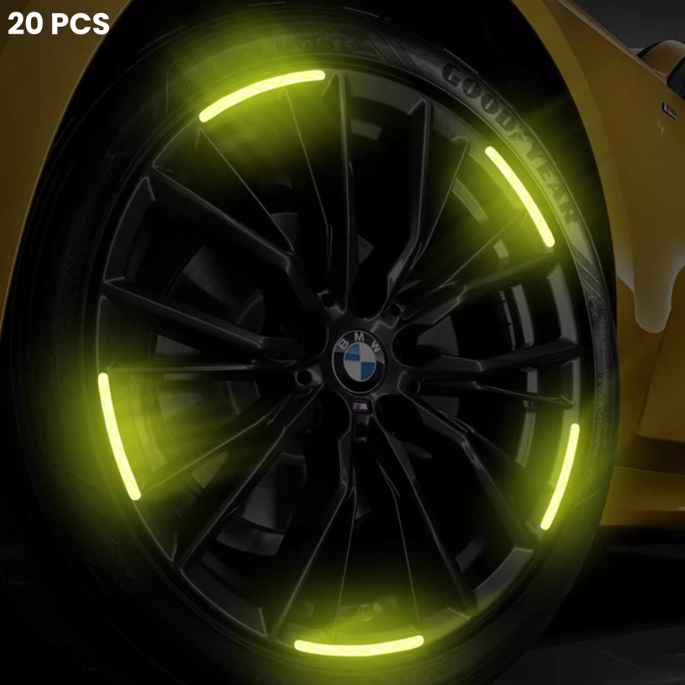 20 st upplysta hjulskydd med logotyp